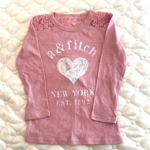 Abercrombie kids blush pink long sleeve tee